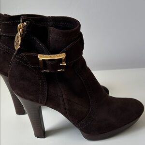 Tory Burch Dark Brown Suede Ankle Boots